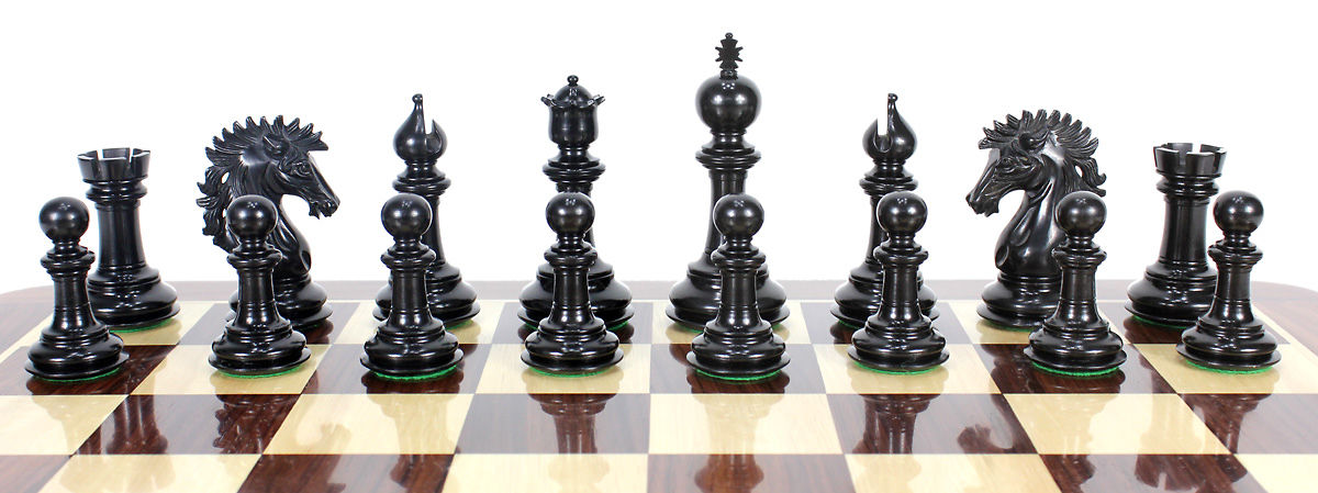All chess pieces are triple weighted. Total weight of the chess set is 5.291 lbs (2400 grams).